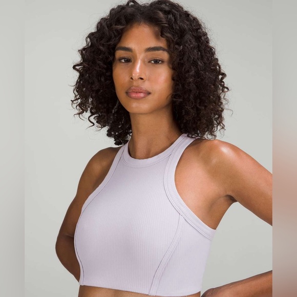 Lululemon Ribbed Nulu High-Neck Yoga Bra Faint Lavender (Size 4) - Picture 5 of 12